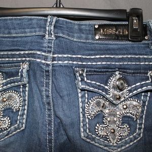 MISS CHIC BOOTCUT BLING JEANS LOW RISE